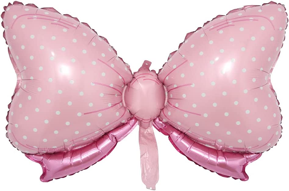 Black & Pink Balloon Kit | 42-Pc Bowknot, Cake & Flower Balloons For Parties | Helium Or Air Fill