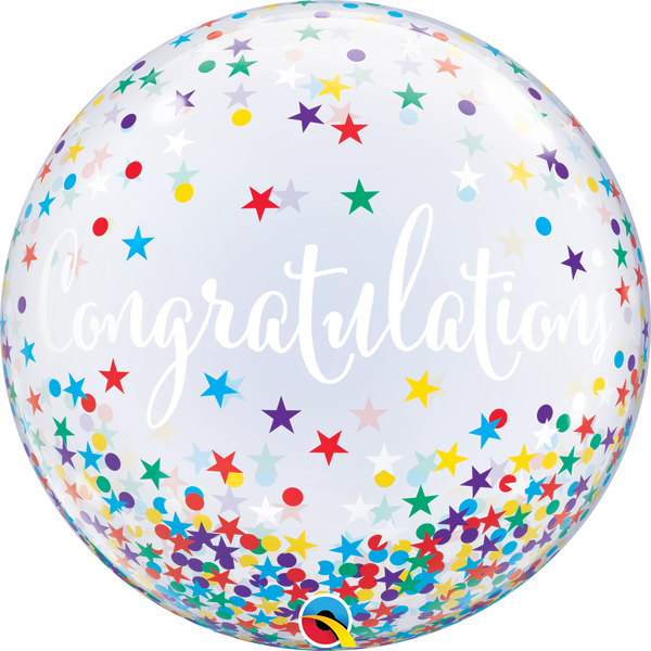 22" Congratulations Confetti Stars (DECO BUBBLE) 17421