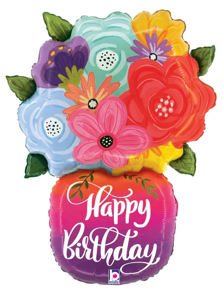 Birthday Bright Flowers Vase 25366