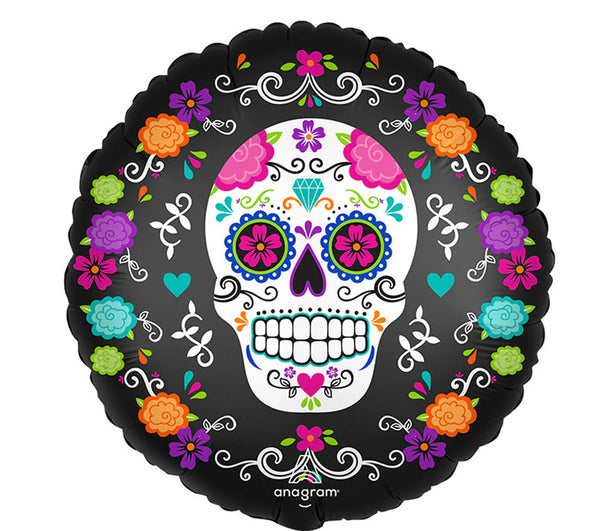 Satin Sugar Skull and Marigolds 4483201