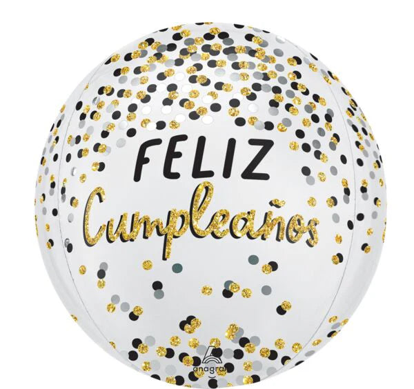 Black Silver Gold Feliz Cumpleaños Orbz 4621801