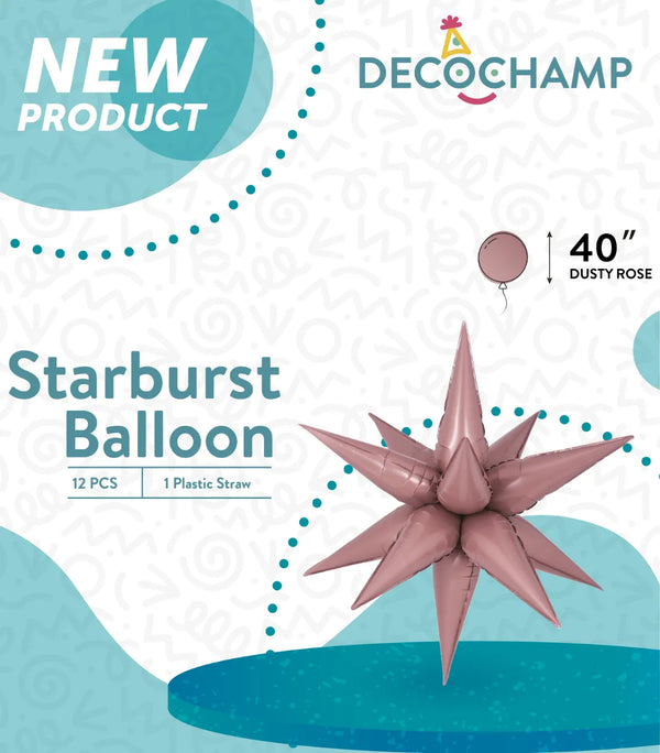 Starburst Foil Balloons Dusty Rose 641544- 40 in