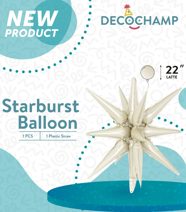 Starburst Foil Balloons Latte 641865 - 22 in