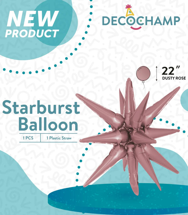 Starburst Foil Balloons Dusty Rose 641902 - 22 in