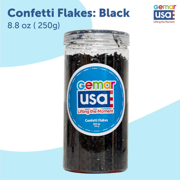 Confetti Jar Black Foil Irregular 71009