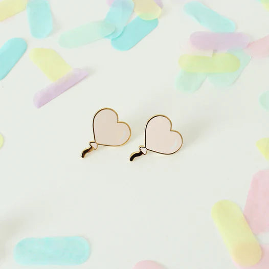 Heart Balloon Earrings (Blush)