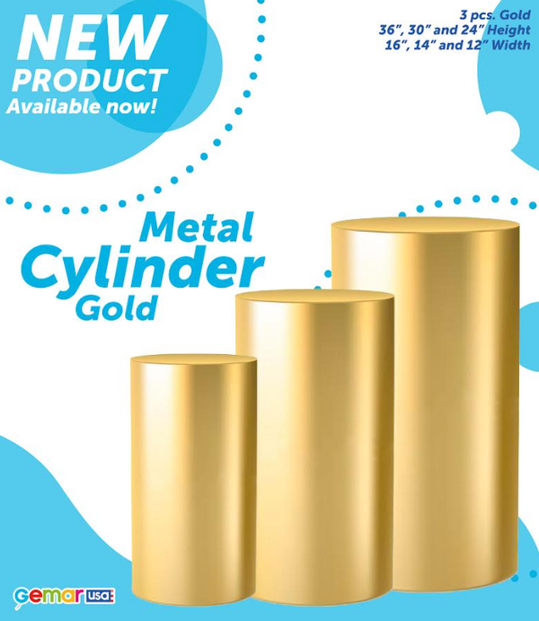 Metal Cylinder Gold 74-0335