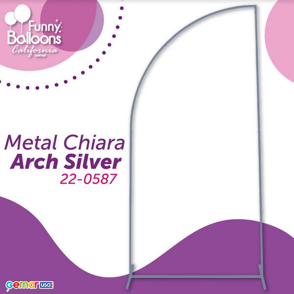 Metal Chiara Arch Backdrop Stand Silver 22-0587