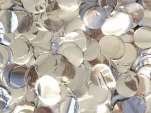 1cm Silver Round Metallic Foil Confetti Jar 30354