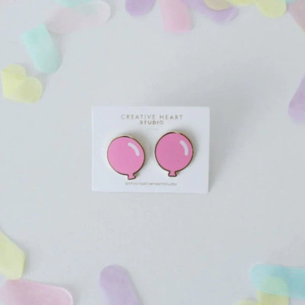 Balloon Shaped Earrings (Pink)