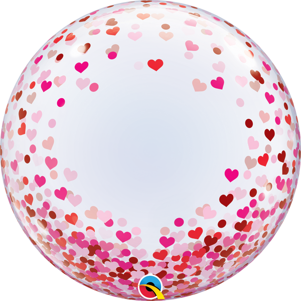 Red and Pink Confetti Hearts Bubble 16579