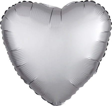 9" Matte Silver Heart 16258