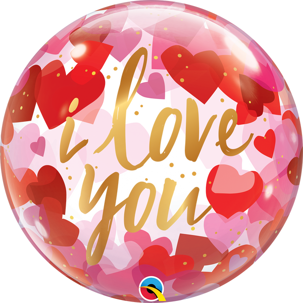 22" I LOVE YOU HEARTS BUBBLE BALLOON 20941