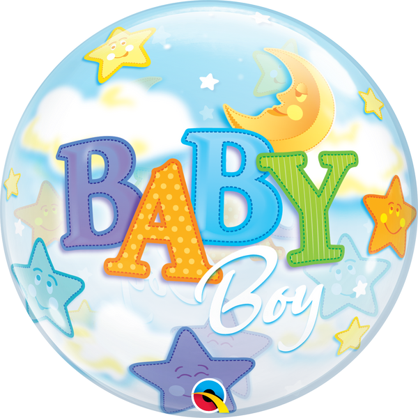 Baby Boy Moon and Stars Bubble Balloon 235976