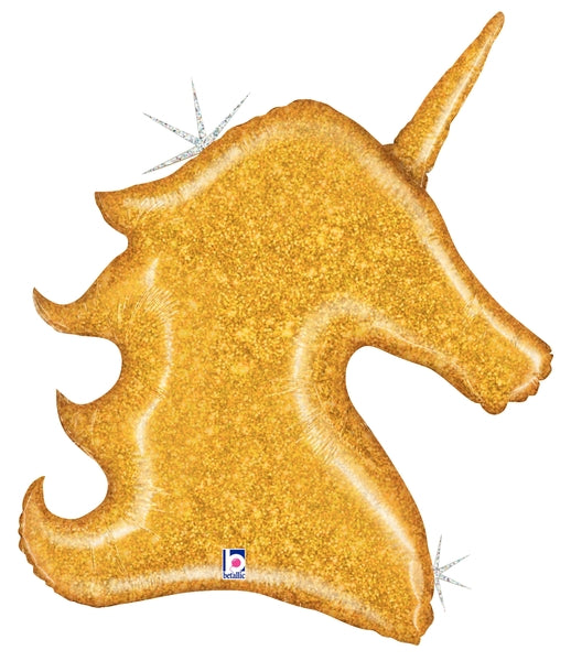 Gold Glitter Unicorn - 38 in