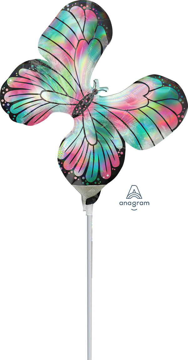 Mini Iridescent Teal & Pink Butterfly 39449 - 14 in