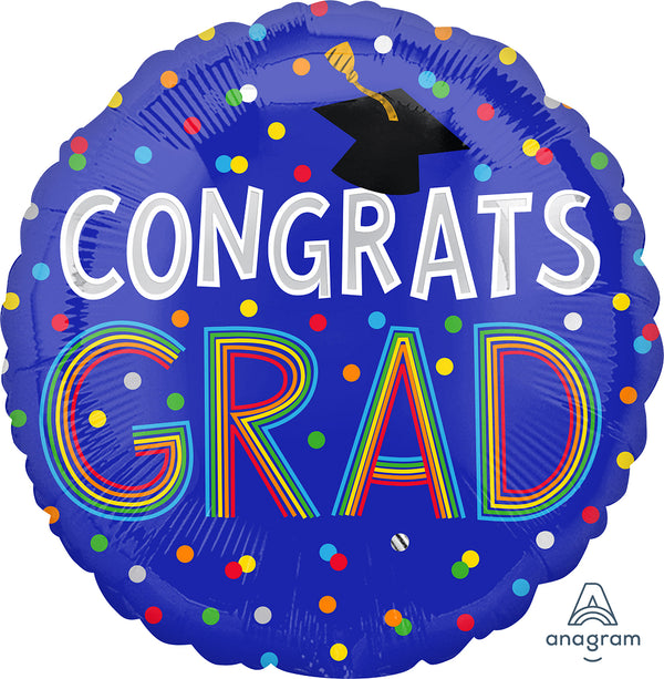 28" Congrats Grad Colorful Dots 4103601