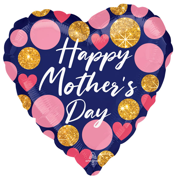 Happy Mother's Day Navy & Glitter Dots 42732