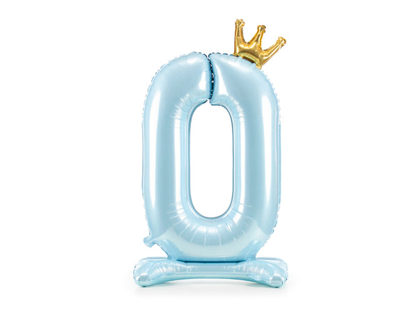Standing foil balloon Number ''0'', 33.1in,  sky-blue