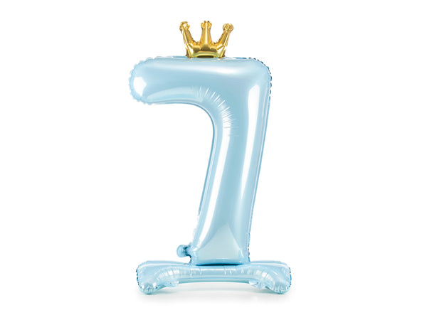 Standing foil balloon Number ''7'', 33.1in,  sky-blue