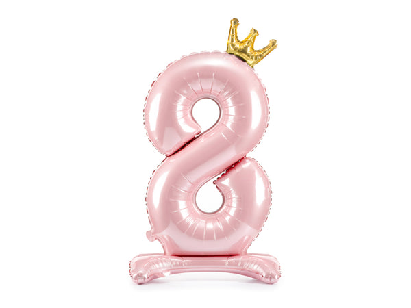 Standing foil balloon Number ''8'', 33.1in,  light pink