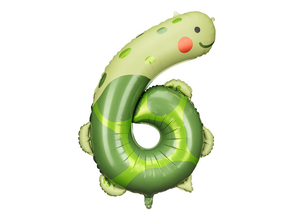 Foil balloon Number 6 - Turtle, 29.5x37.8in, mix