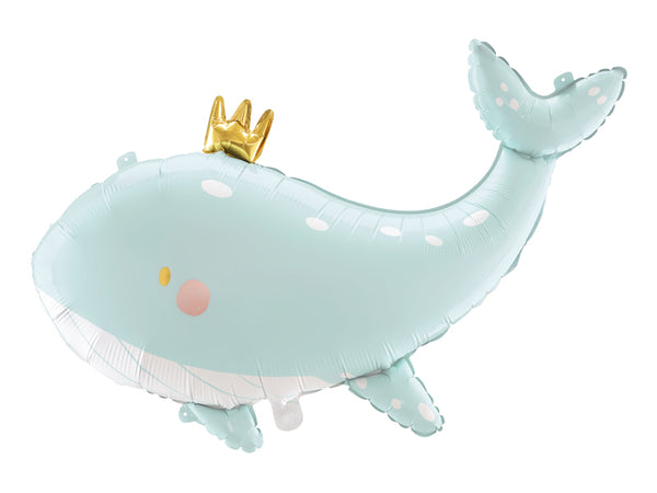 Foil balloon Whale, 36.6x23.6in, sky-blue