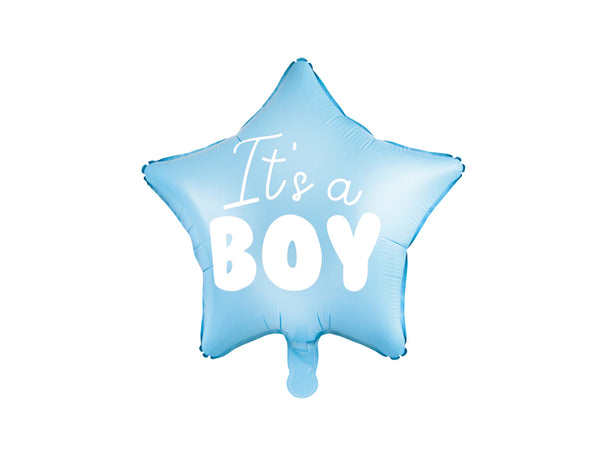 Foil Balloon Star - It's a Boy, 18.9 in, Light Blue