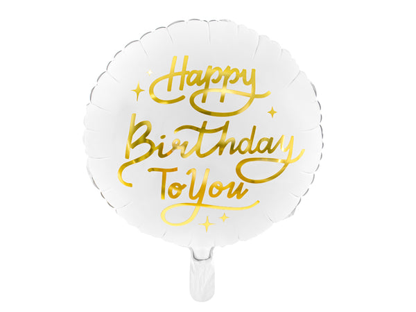 Foil Balloon Happy Birthday To You White - FB58