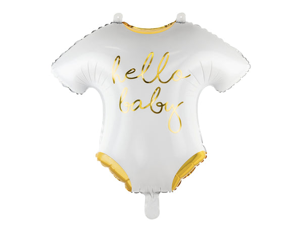 Foil Balloon Baby Romper "Hello Baby" White - FB64-008-019ME