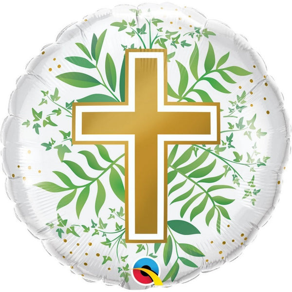 Religious Gold Cross and Greenery 10256
