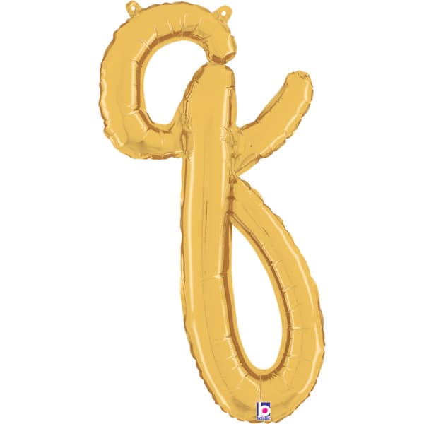 Gold Q Letter Script - 24 in