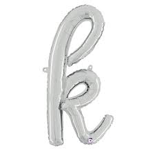 Silver K Letter Script - 24 in