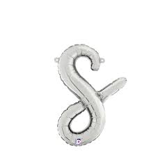 Silver S Letter Script - 14 in