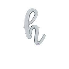 Silver H Letter Script - 24 in