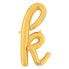 Gold K Letter Script - 24 in