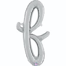 Silver F Letter Script - 24 in