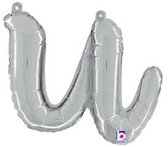 Silver U Letter Script - 14 in