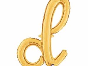 Gold D Letter Script - 24 in