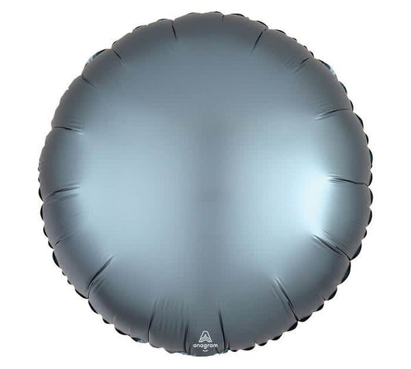 Satin Luxe Steel Blue Round 36812