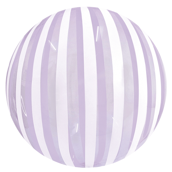 White Stripes on Purple Bubble Balloon 999793 - 18 in