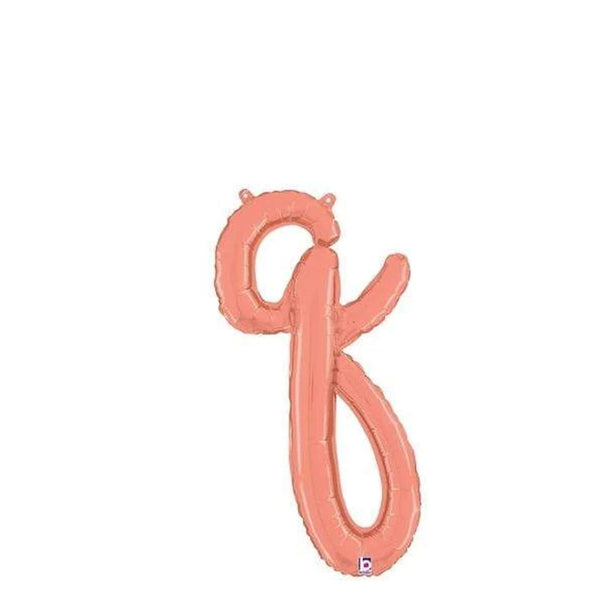 Rose Gold Q Script Letter 07177